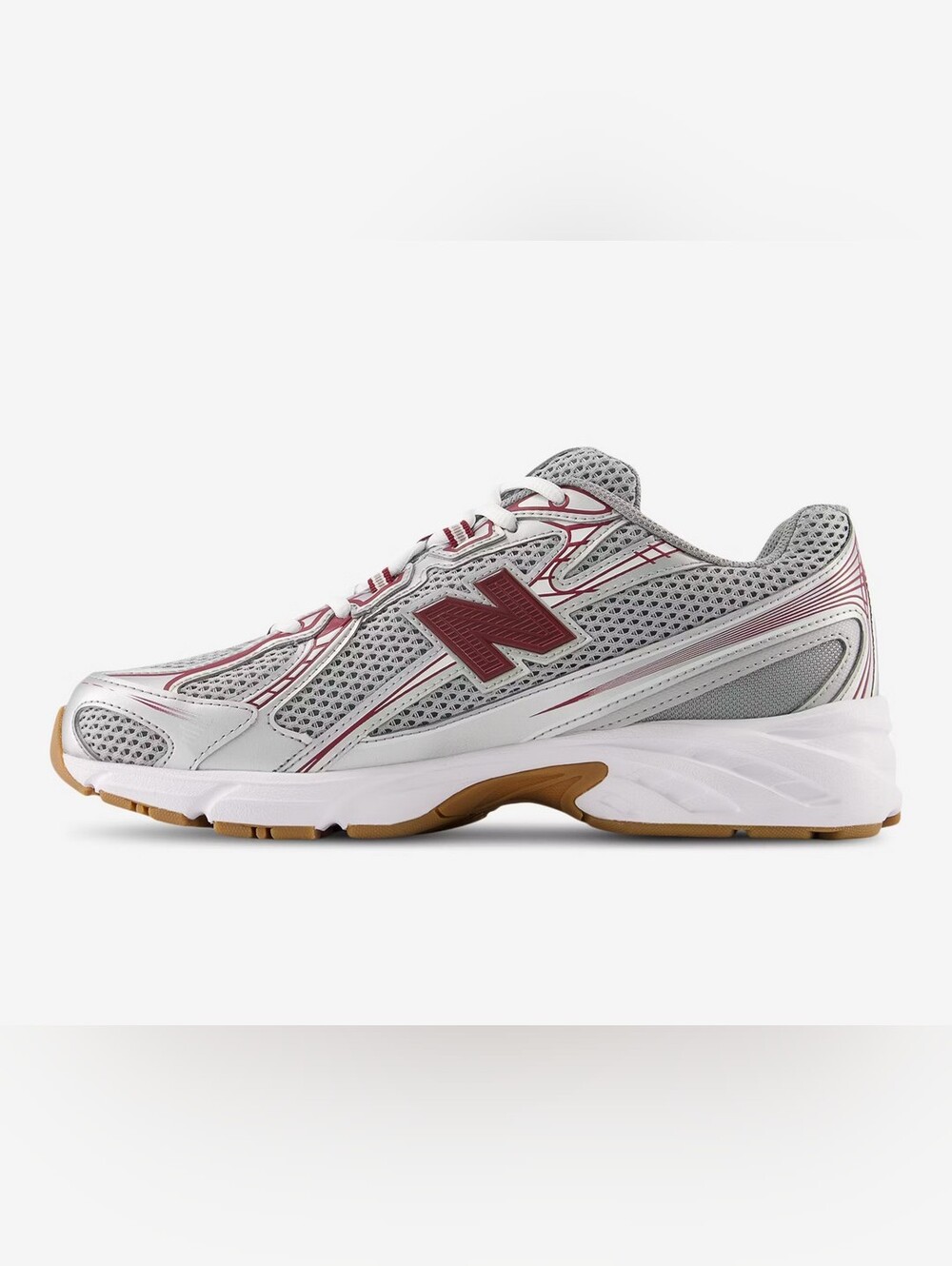 New Balance 740 Sneakers Monarch Wine Silver Unisex Running Shoes NWT W9.5 M8